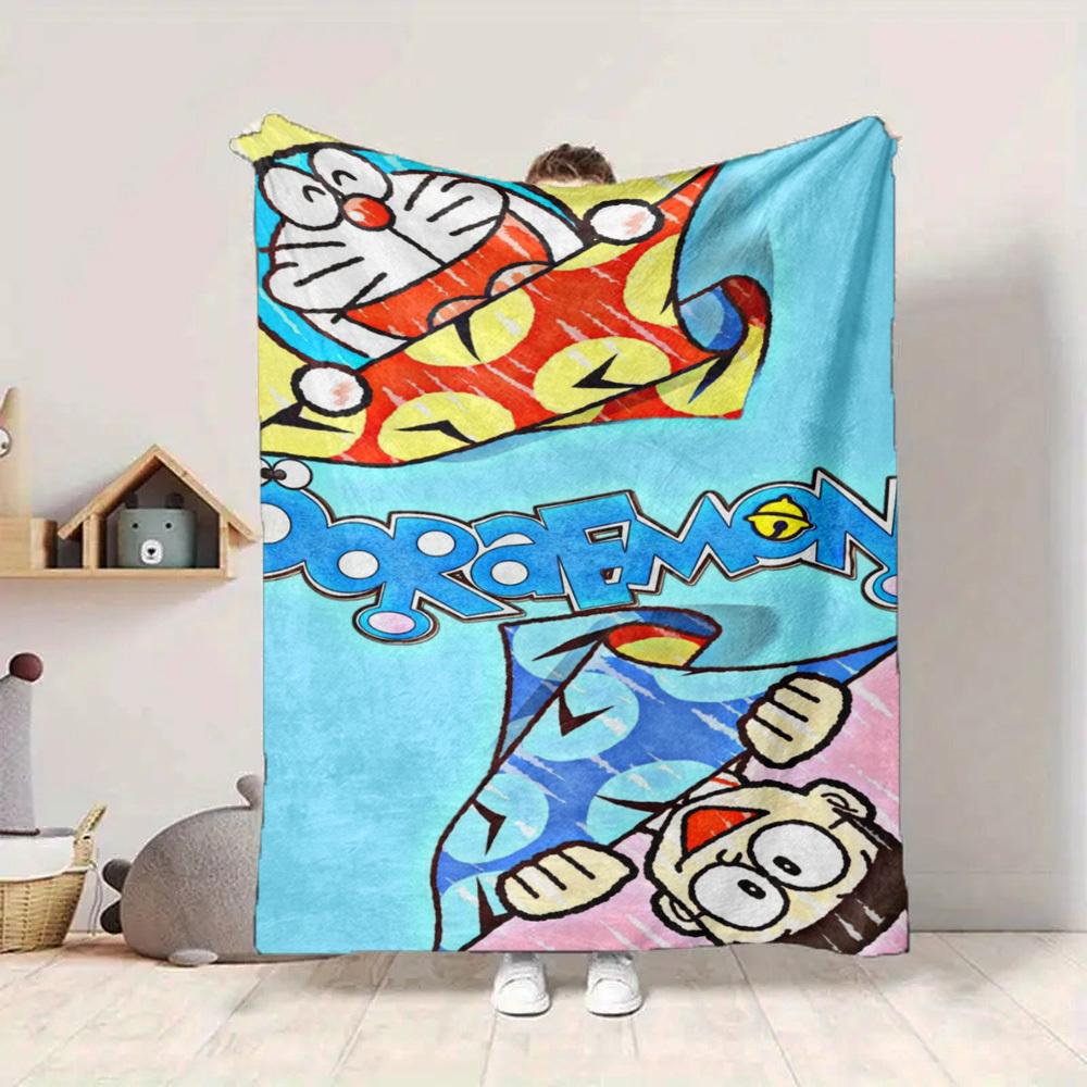 1PC Doraemon Blanket Lightweight Flannel Throw Blanket for Sofa, Bed, Travel, Camping, Livingroom, Office, Couch