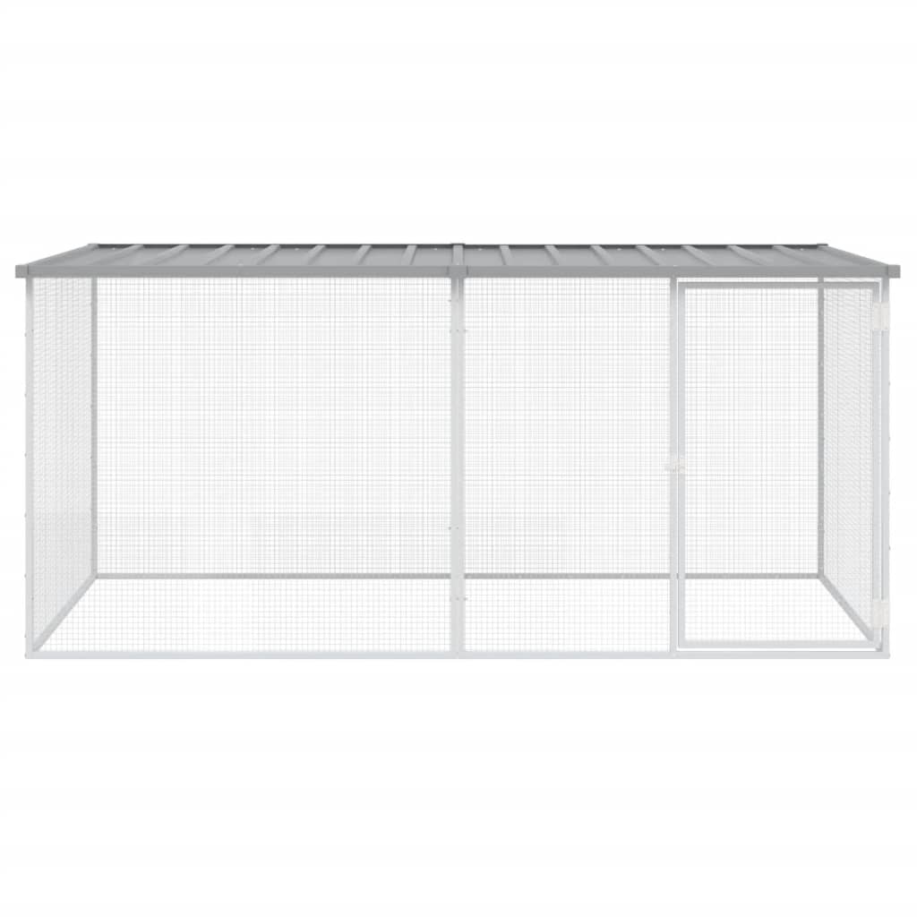 Vidaxl Chicken Coop, With Roof, Light Gray, 203X98X90 Cm, Steel