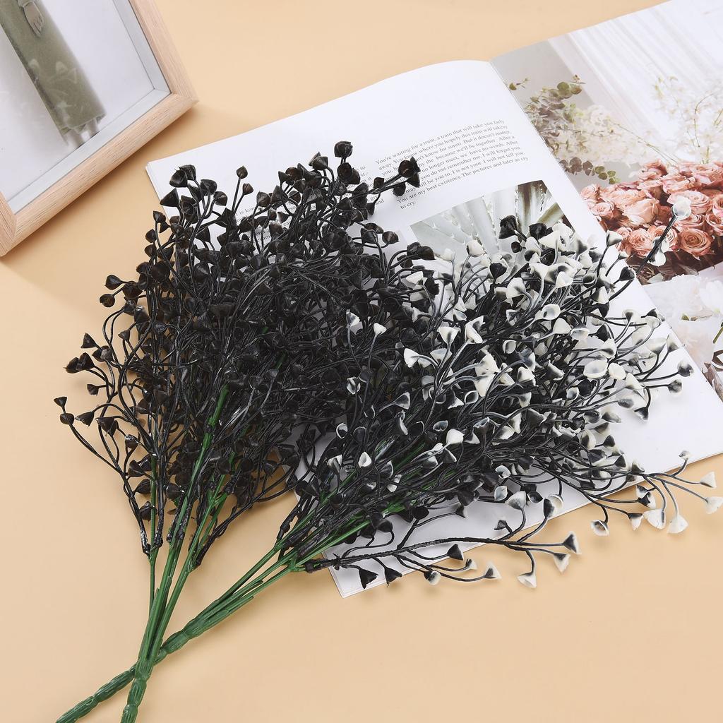 Simulation Black Eucalyptus Leaf Fake Flower Artificial Plants Grass Garden Wedding Table Decors Porch Ferns Simple Home Decor