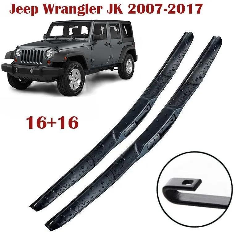 16"+16" Frameless Wipers for Jeep Wrangler JK, JL, Gladiator JT, Liberty KK, Grand Cherokee WK, Dodge Nitro