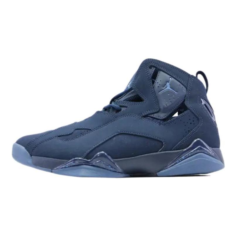 Jordan True Flight Abrasion Resistant High top Vintage Basketball Shoes Men's Dark Blue 342964-405