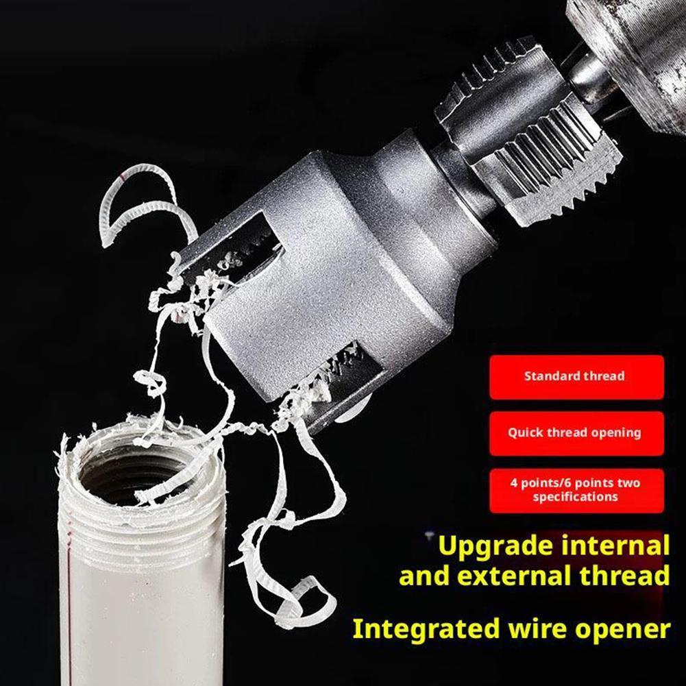 4/6 Points DN15 DN20 Pipe Threading Tool Hex Shank Die Internal External Threads Water Pipes PPR PVC MPP Manganese Steel Detacha