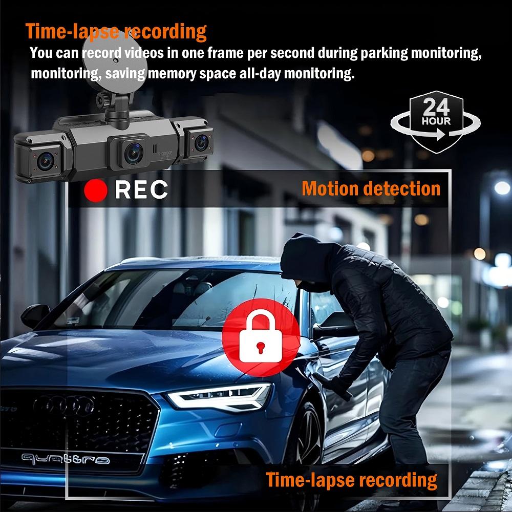 Cámara de salpicadero para coches 4 canales Caja negra WiFi Cámara de conducción FHD 1080P Visión nocturna Grabación en bucle Accesorios para coche