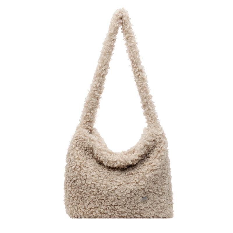 Autumn and winter large-capacity lamb wool bag women's 2025 new trendy fashion messenger tote bag niche plush shoulder bag