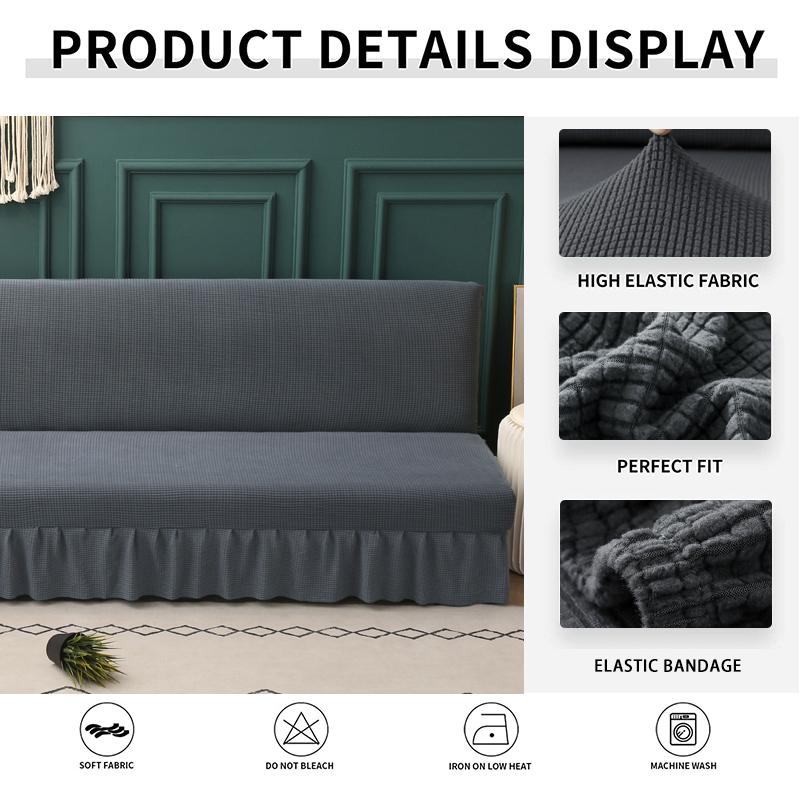 Copri Futon Elasticizzato Senza Maniche Con Gonna Jacquard Copri Divano Letto Futon Copridivano Copridivano Per Mobili Soggiorno Protettore
