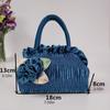 Leaf Hanfu Rose Flower Handbag Satin Silk Bubble Zipper Flower Tote Bag Cosmetic Makeup Bag Mommy Bag Ethnic Style Wrist Bag