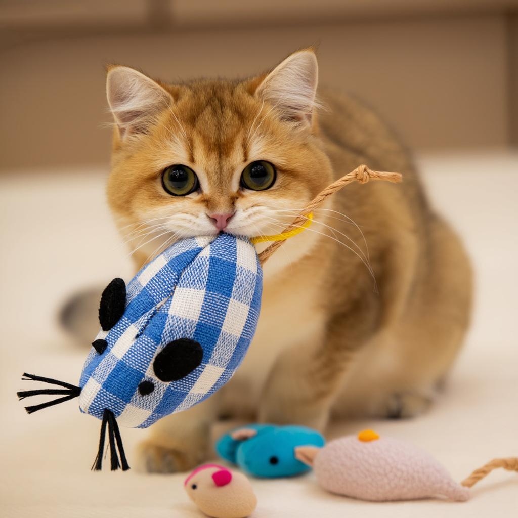 Realistic Plush Mouse Cat Toy with Catnip Lifelike Toy for Cats Durable Self-Play Kitten Teaser Fun Stress Relief Gift for Pets