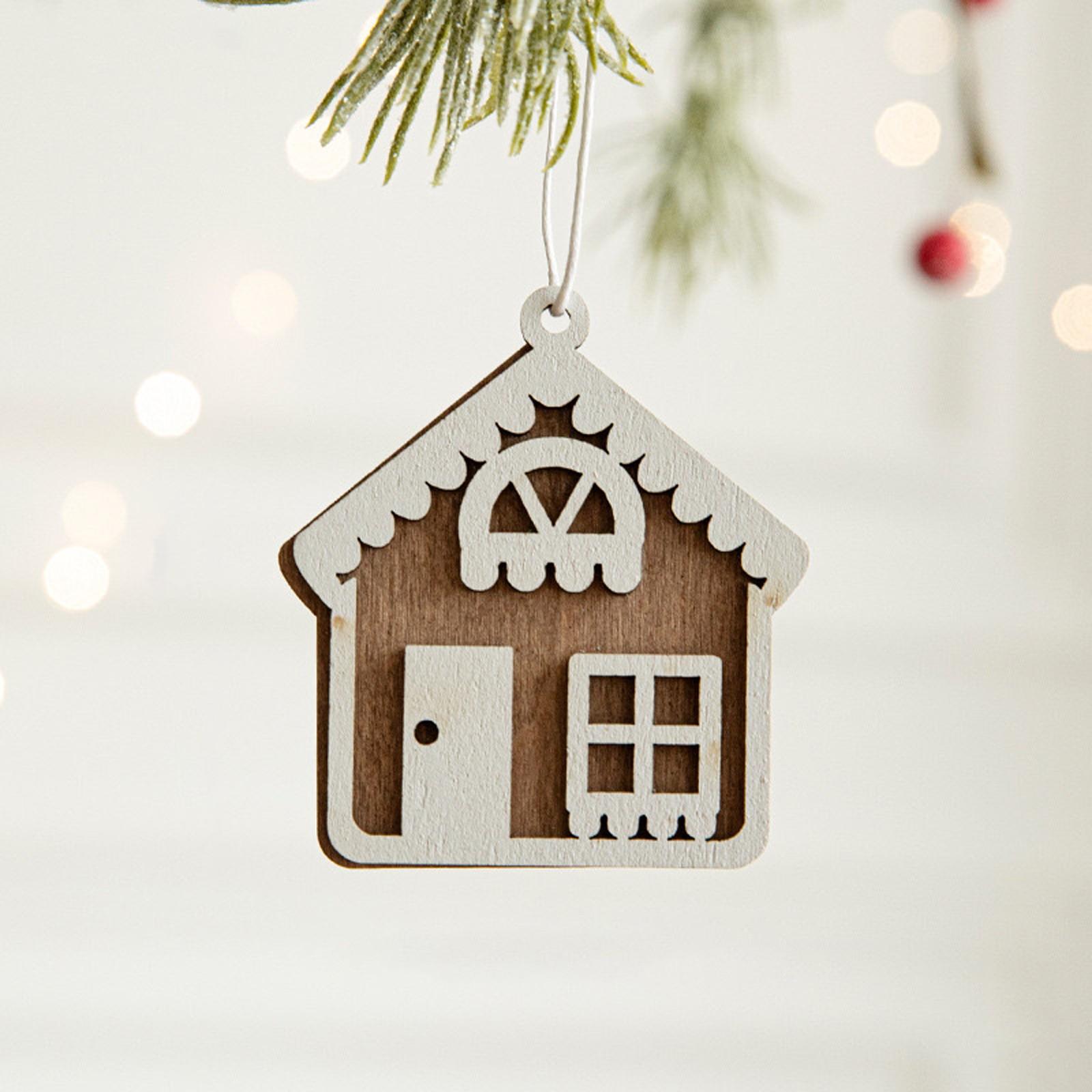 

Деревянные елочные украшения, подвесные рождественские украшения, деревенские и зимние украшения для рождественской вечеринки у рождественской елки One Size