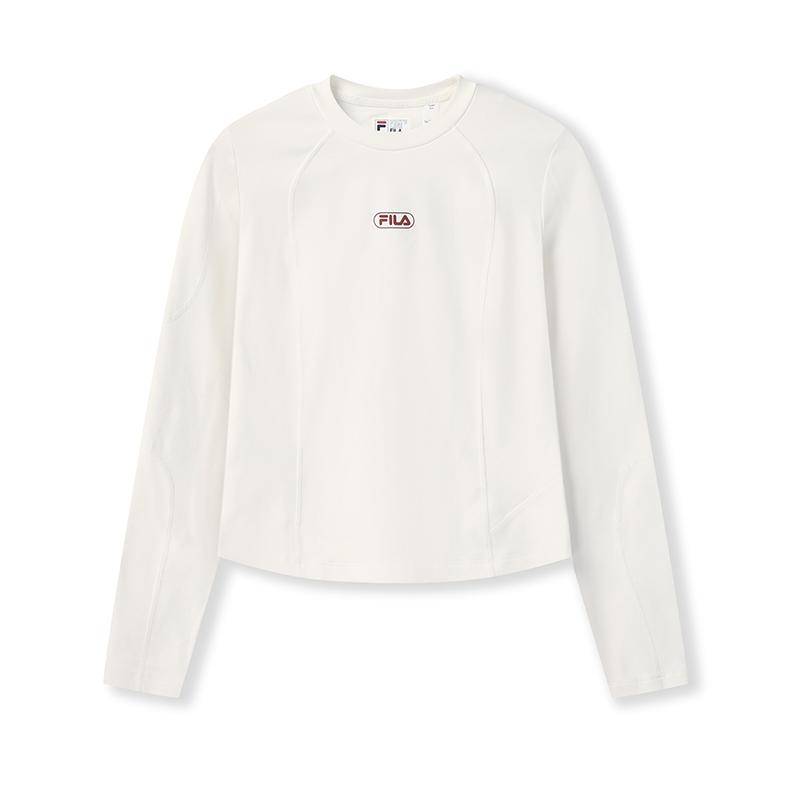 

Fila Оригинальная Повседневная Простая Приталенная Короткая Трикотажная Футболка с Длинным Рукавом Женские Топы Облачно-Белый F11W549208FIV L