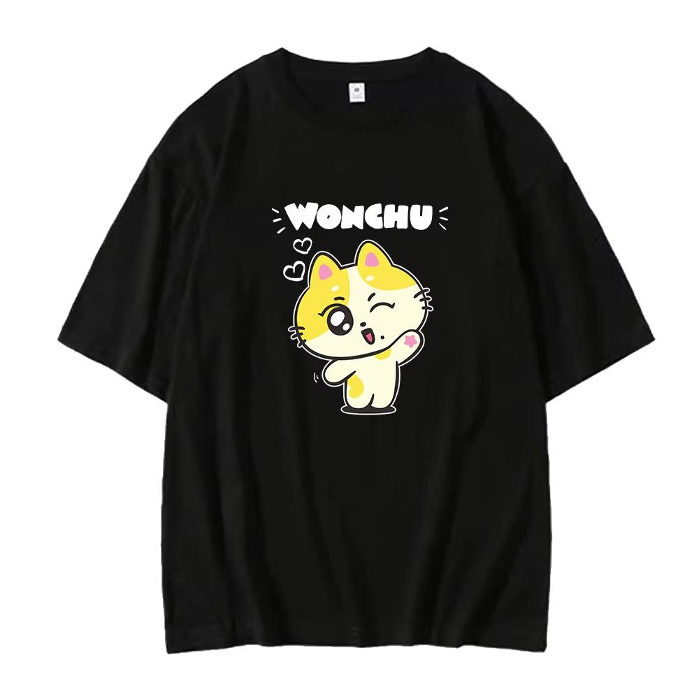 ENHYPEN ENCHIN Cute Graphics Unisex Shirt Kpop Korean Style 2026 Summer New Cotton Men's Women's Streetwear Tshirt Fan Gift