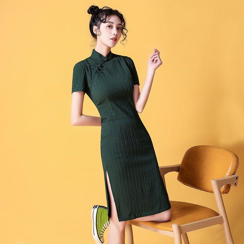

Платье Cheongsam Летнее улучшенное женское платье в стиле ретро