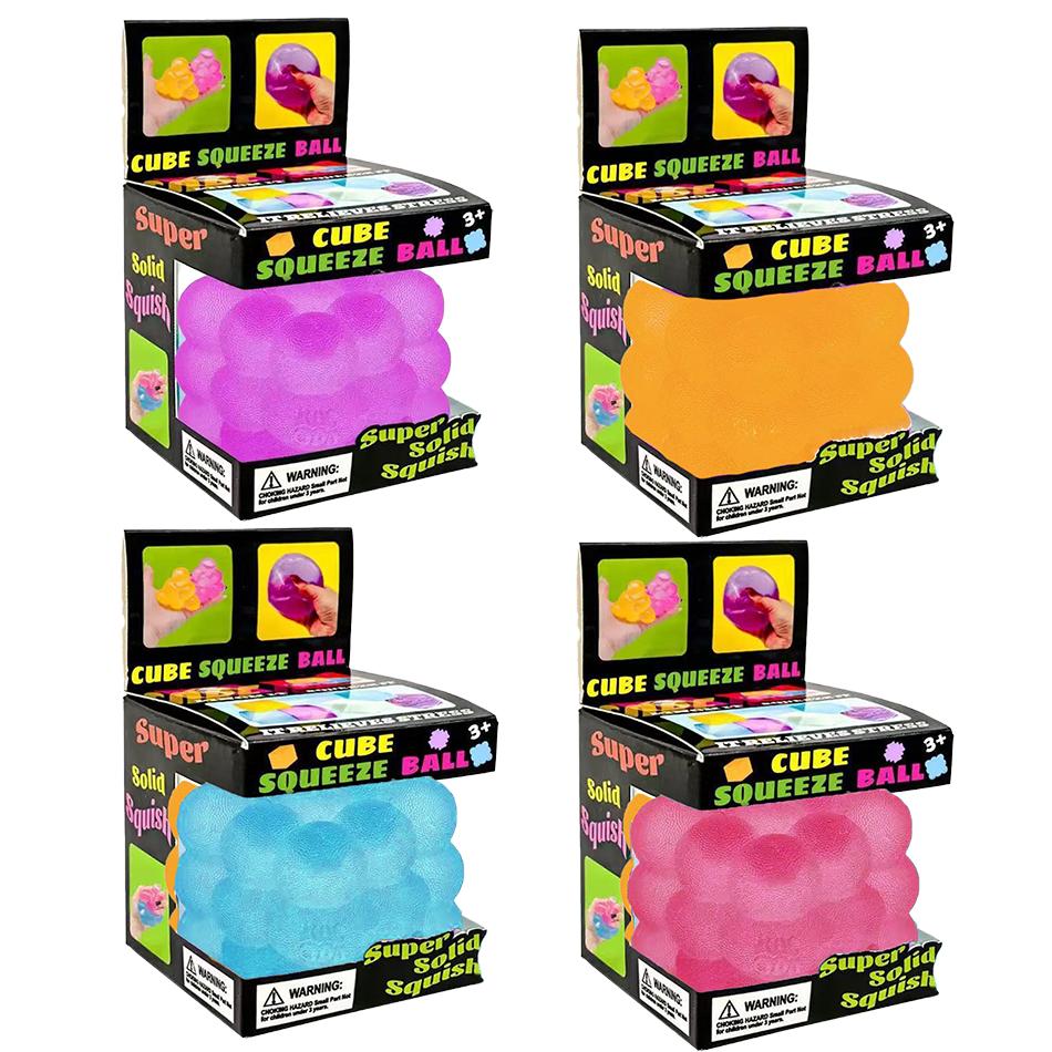 Trending Cube Squish Toy, Soft Jelly Squeeze Stress Relief Fidget Toy, Sensory Toy For Kids & Adults Birthday Gift