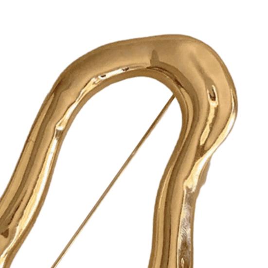 Brooch with Safety Pin, Abstract Irregular Metal Outline Lapel Pin, Versatile Accessory for Collar Cuffs Bags Gift