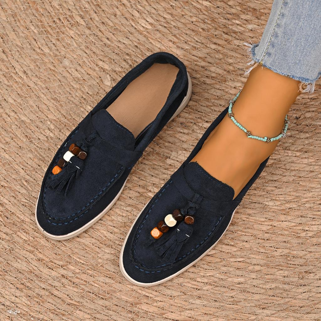 2025 Spring and Autumn New Lazy One-pedal Flat British Style Retro Loafer Single Shoes Women's Versatile Matte Women's Shoes