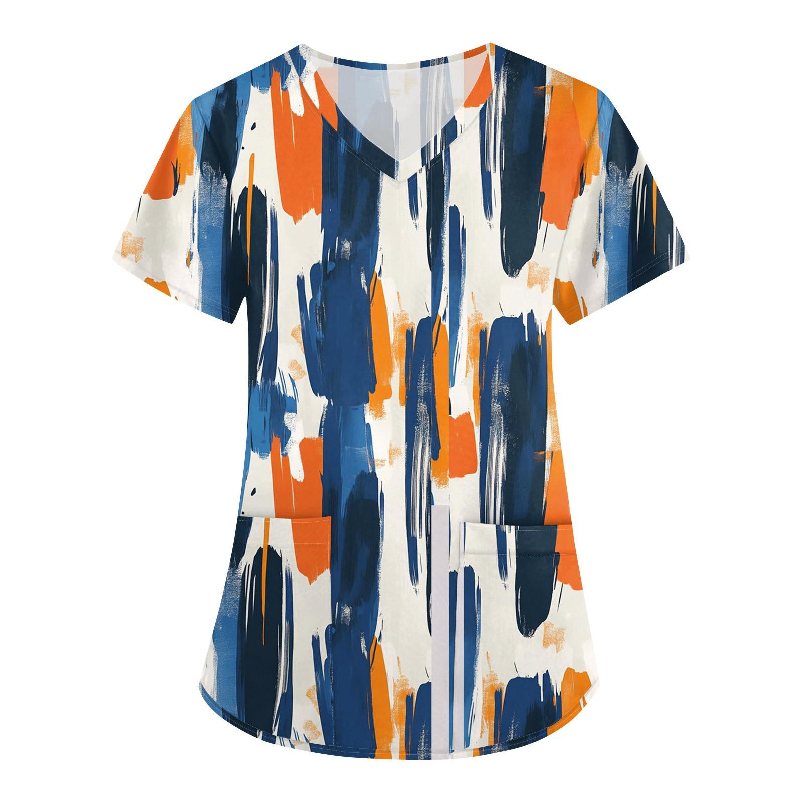 

Women s Printed Uniform Work Uniform V-Neck Pocket Protective Uniform Protective Uniform XL