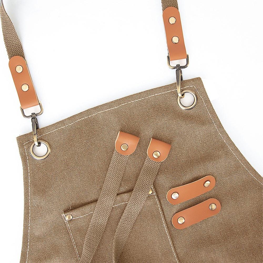 Kitchen Apron Protective Tie Cotton Apron for Cooking Grilling