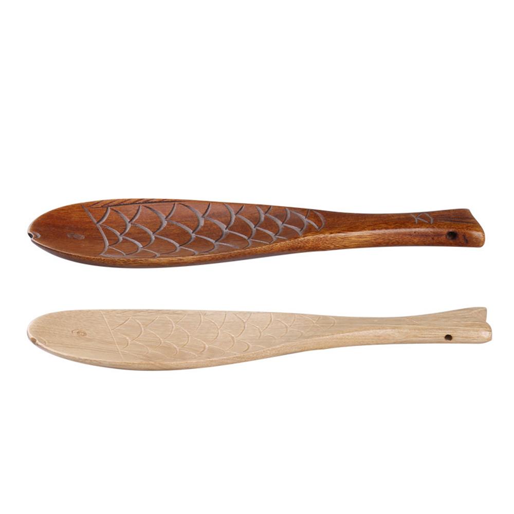 1pcs Wooden Rice Spoons Rice Scoop Paddle Cute Fish Shape Kitchen Rice Serving Spoon Wooden Utensils For Home