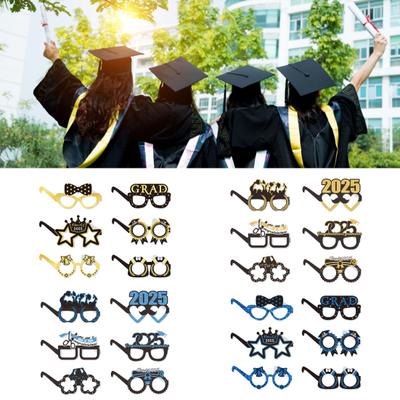 6 Pcs 2025 Graduation Party Glasses Reusable Graduation Paper Glasses Grad Party