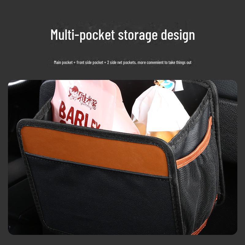 Foldable Leather Car Storage Box and Trash Can