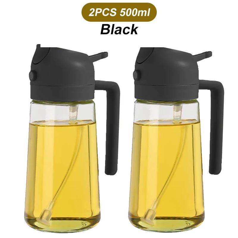 2in1 500ml Plast Spruta Oljespruta Flaska Spruta Oljedispenser Oljekanna Kryddställ BBQ Kök Bakning Rostning Picknick Köksredskap