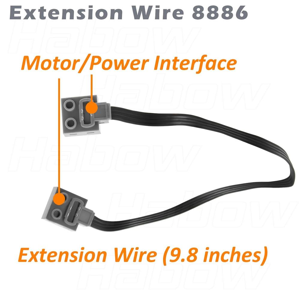 Technic Power-Functions Extension Wire (9.8 inches) 8886 (5 Piece) Compatible with Lego-Motor MOC Technic-Parts