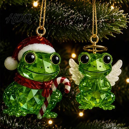 Christmas Advent Calendar 2026 Frog Calendar 24 Day Countdown Box with Desktop Ornament Sets Faux Crystal Ornaments Festive Tree Hanging Decor,