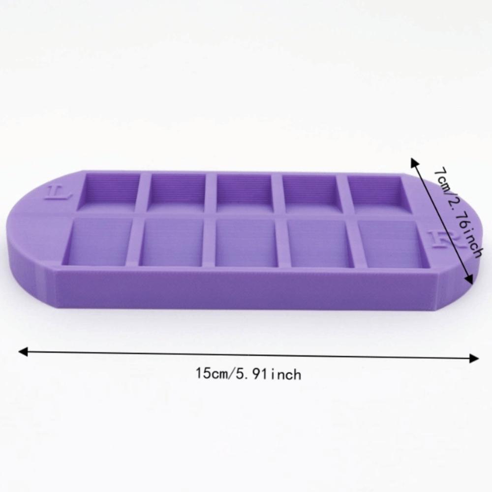 With L/R Mark Nail Tip Storage Tray 10 Grids Nail Art Storage Plate Nail Art Organizer  Nail Art