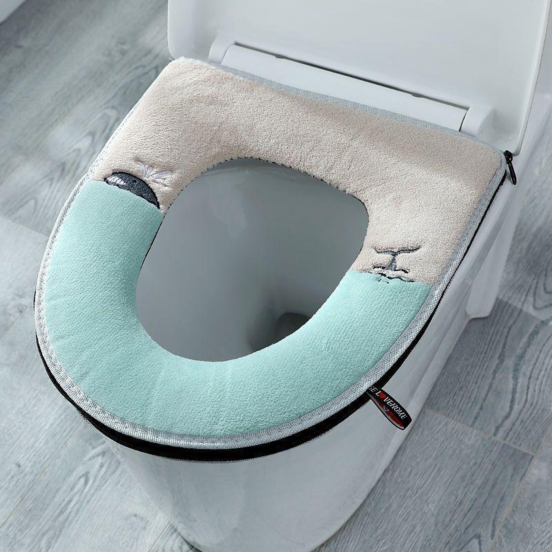 Four Season Universal Toilet Cover Toilet Seat Cushion Universal Zipper Style Household Toilet Seat Cushion Toilet Seat Cover