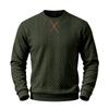 Men's Geometric Jacquard Textured Crew Neck Sweatshirt, Long Sleeve X Stitch Decor Casual Pullover Top for Daily Wear