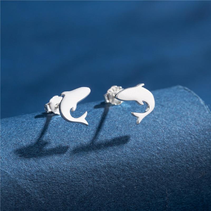 Mini 925 Sterling Copper Stud Earrings for Girls Cartoon Animal Ear Studs Fashion Dinosaur Butterfly Bat Ear Piercing Zircon