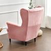 Velvet Wing Chair Cover Stretch Spandex Armchair Covers Removable Wingback Sofa Covers With Seat Cushion Cover Footstool Cover