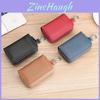 Leather Key Wallet With Double Zipper And Anti Fingerprint Protection For Daily Use