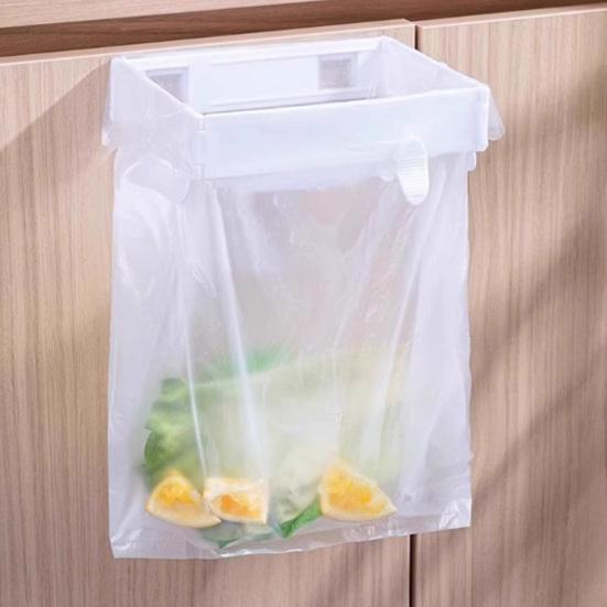 Trash Can Holder Foldable Under Sink Trash Bag Organizer Large Opening Compact Portable Waste Storage Rack
