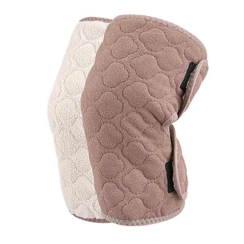 Unisex Triple-Layer Velcro Fleece Knee Pads for Autumn & Winter - Thick, Warm, Protective Gear.