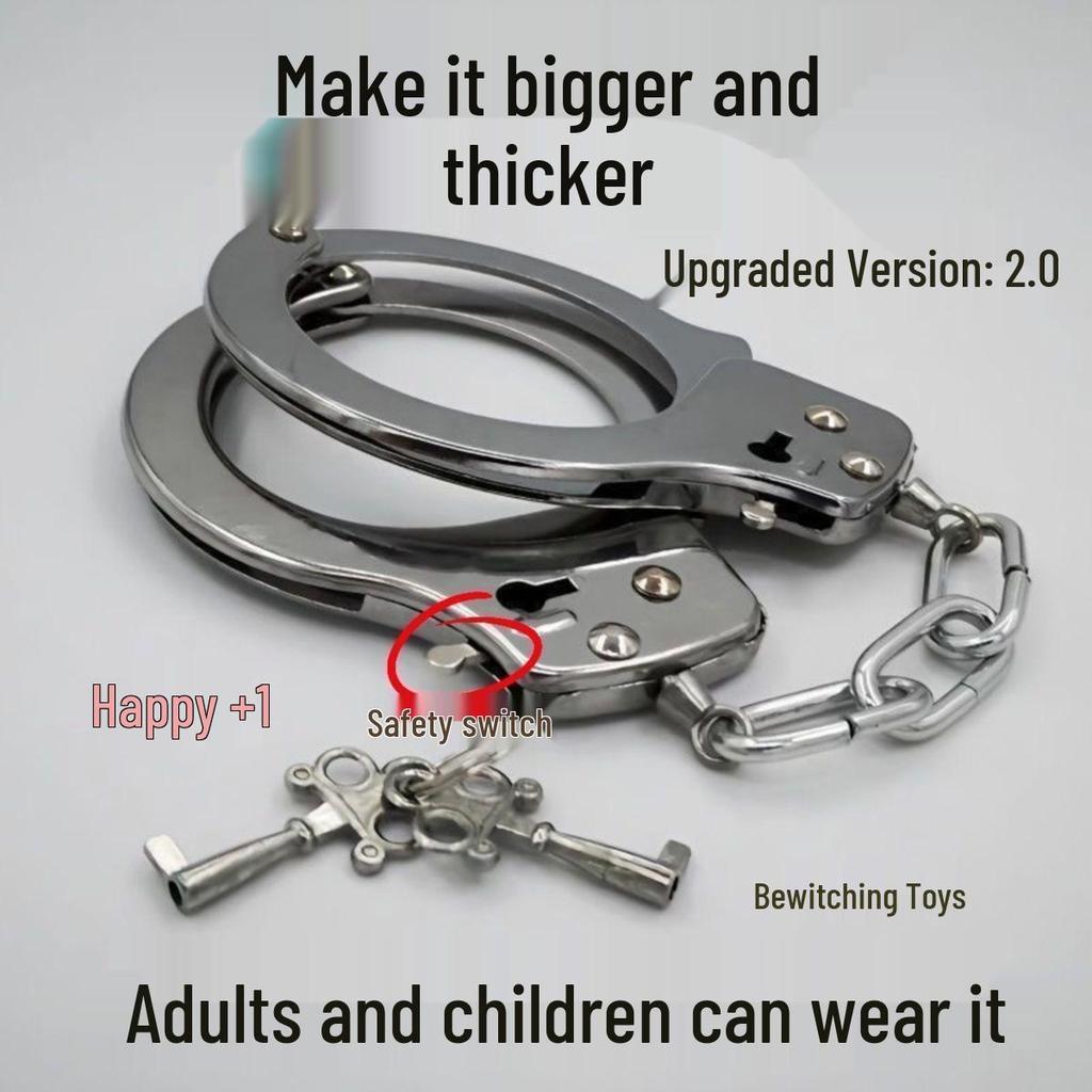 Stainless Steel Escape Room Handcuffs and Leg Cuffs for Couples