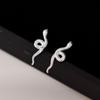 Snake-shaped Stud Earrings, Silver