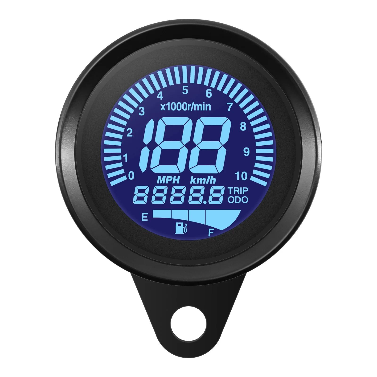 

0-10000 об/мин Ретро Мотоциклетный Тахометр 7-цветный Светодиодный Цифровой Спидометр ЖК-Одометр TRIP Указатель Уровня Топлива Скутер ATV Метр Мотор