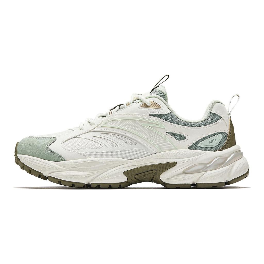 Anta Cushioning, Wear Resistant Casual Shoes Women's Ivory White/Ice Blue Green/Forest Green 922618802-3