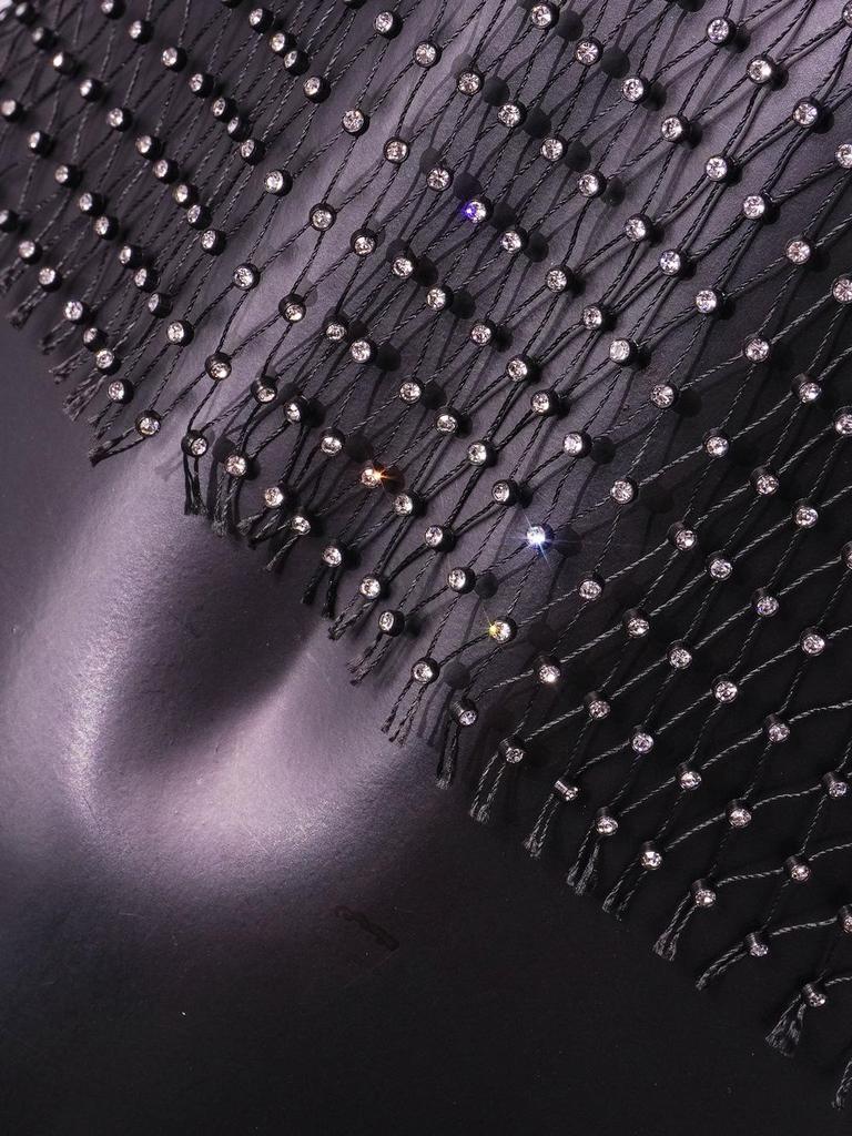 Rhinestone Shiny Fishnet Top - Sexy European & American Style, Short Sleeve Women's Vest H21092