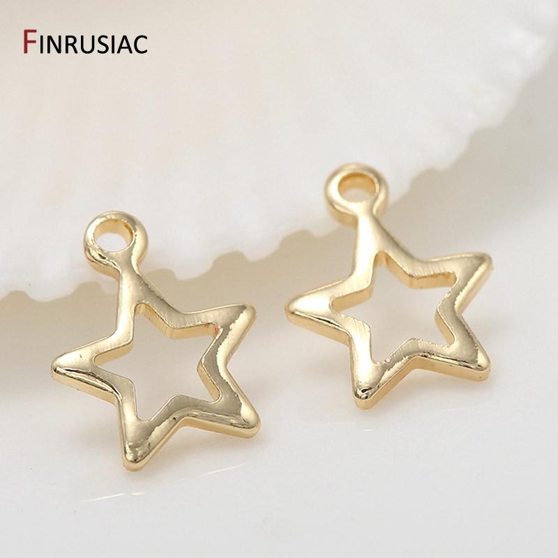 Gold Plated Small Mini Hollow Star/ Heart / Moon Charms For Jewelry Making DIY Bracelets Necklace Earrings