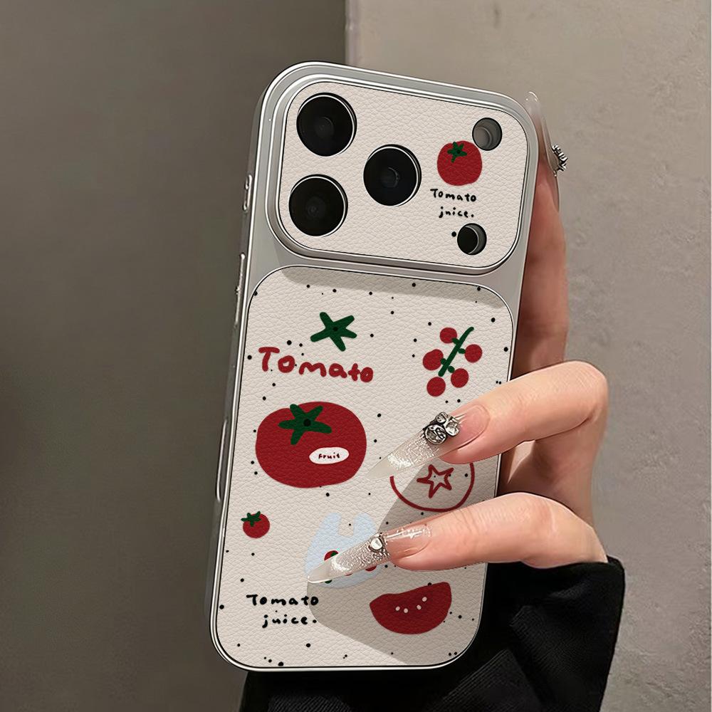 Korean graffiti splash ink tomato for iPhone17/16/15/14 ProMax Apple 13 women 12 mobile phone case