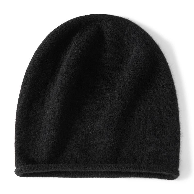 Women's 100% Pure Cashmere Autumn/Winter Versatile Knit Hat - Solid Color, Warm & Stylish