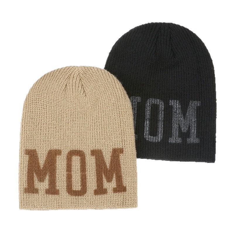 Pullover Hat Knitted New Warm Men's and Women's Niche Letters Autumn and Winter Spray Paint Hat Personalized Street Cool Tide Contrast Color