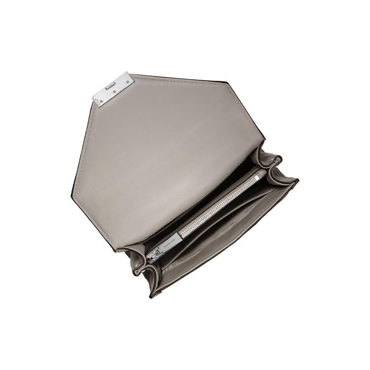 New MICHAEL KORS Whitney Sheepskin Envelope Bag, Shoulder Bag Small Women's Pearl Gray 30F8SXIL1T-081