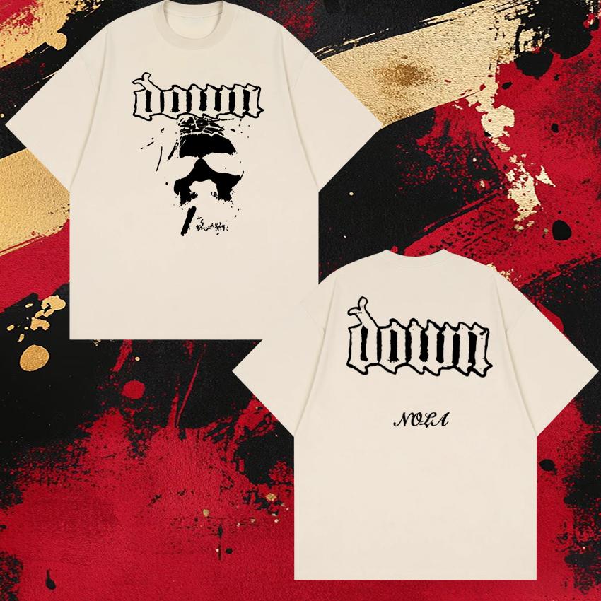 Zespół rockowy Down Nola Face Koszulki z krótkim rękawem z nadrukiem dwustronnym Unisex KOBIETY Luźny vintage Koszulka Hip Hop Unisex Bawełniany Top