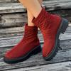 Mode Damen Socken Schuhe 2025 Frühling Herbst Neue Mode Atmungsaktiv Lässig Keilabsatz Plateau Stiefeletten Zapatos De Mujer Goth Stiefel