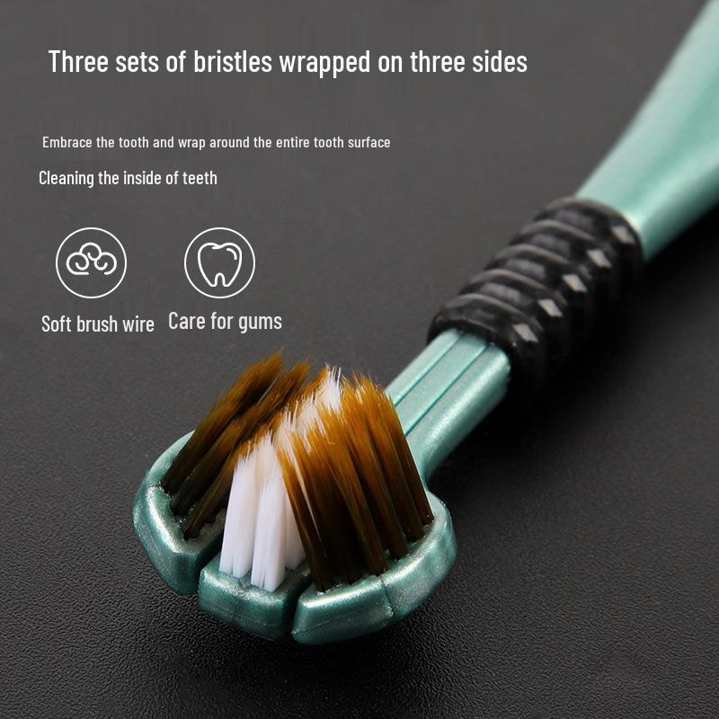 Premium U-Shaped Three-Sided Adult Toothbrush with Soft Bristles for Deep Cleaning, Tongue Coating, and Gum Protection.