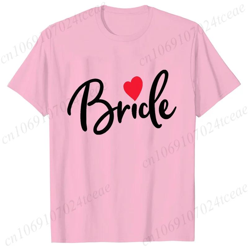 Team Bride Squad T-shirt Bridal Wedding Tops Bachelorette Farewell Party Tees Women EVJF Blouses Bridesmaid Aesthetic Clothing