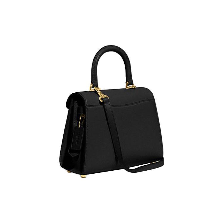 New COACH Cow Leather Handbag, Shoulder Bag, Crossbody Bag Medium Size Women's Black CH723-B4BK
