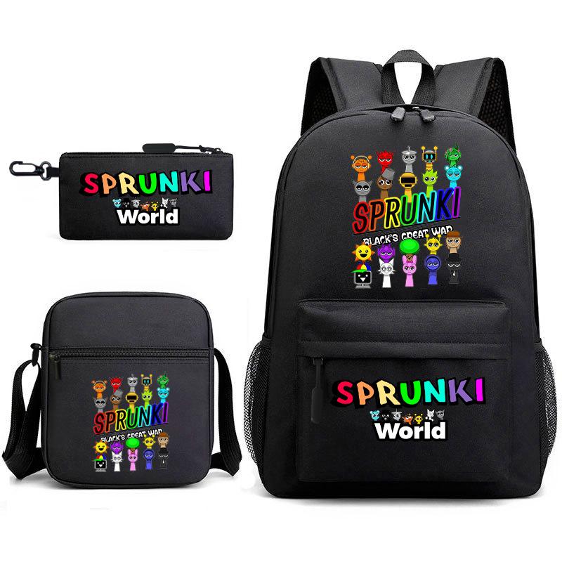 Rhythm Box Children's Backpack Crossbody Bag Pencil Bag Rabub Cute Elementary School Bag Three-piece Set